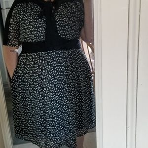 B&W star pattern eshakti poly dress sz 22W